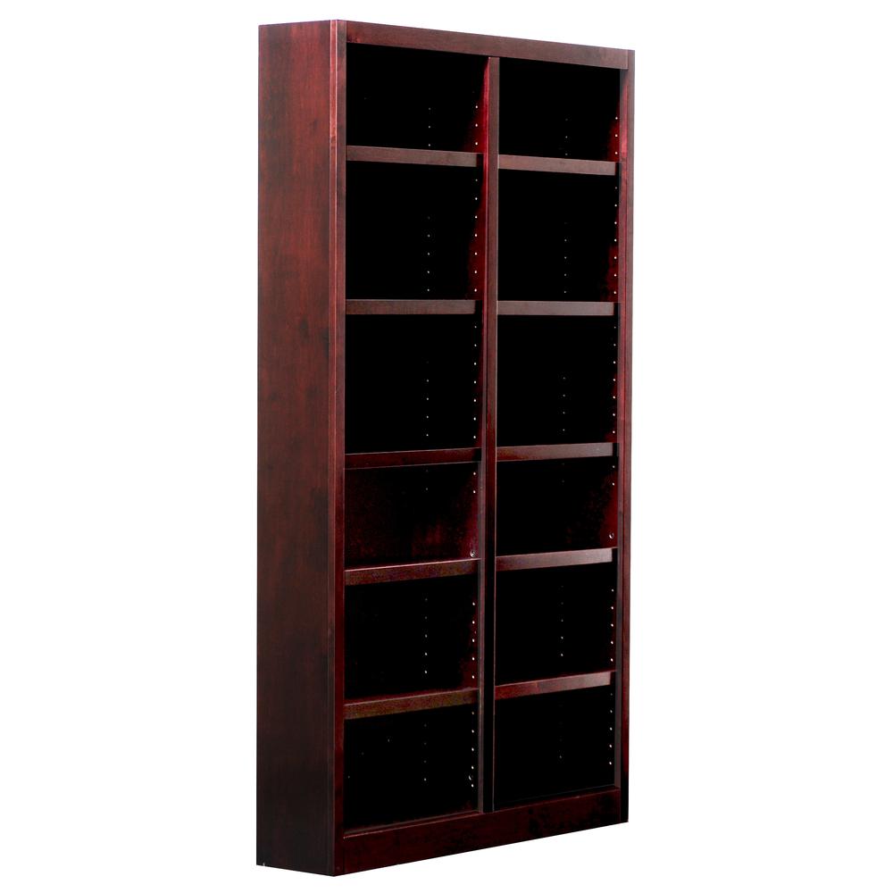 Concepts in Wood Double Wide Bookcase, 12 Shelves, Cherry Finish