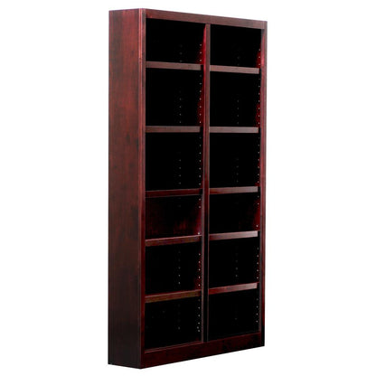 Concepts in Wood Double Wide Bookcase, 12 Shelves, Cherry Finish