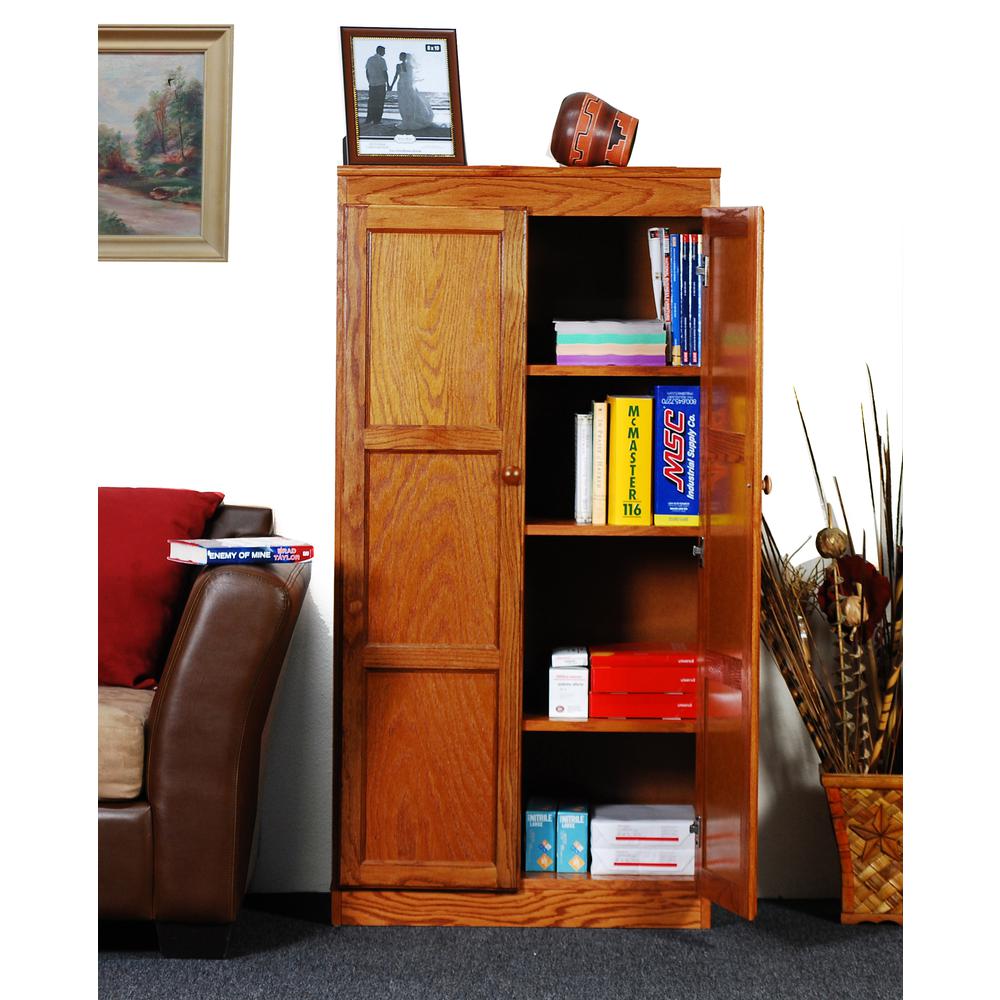 Concepts in Wood Multi-use Storage Cabinet, 4 Shelves, Dry Oak Finish