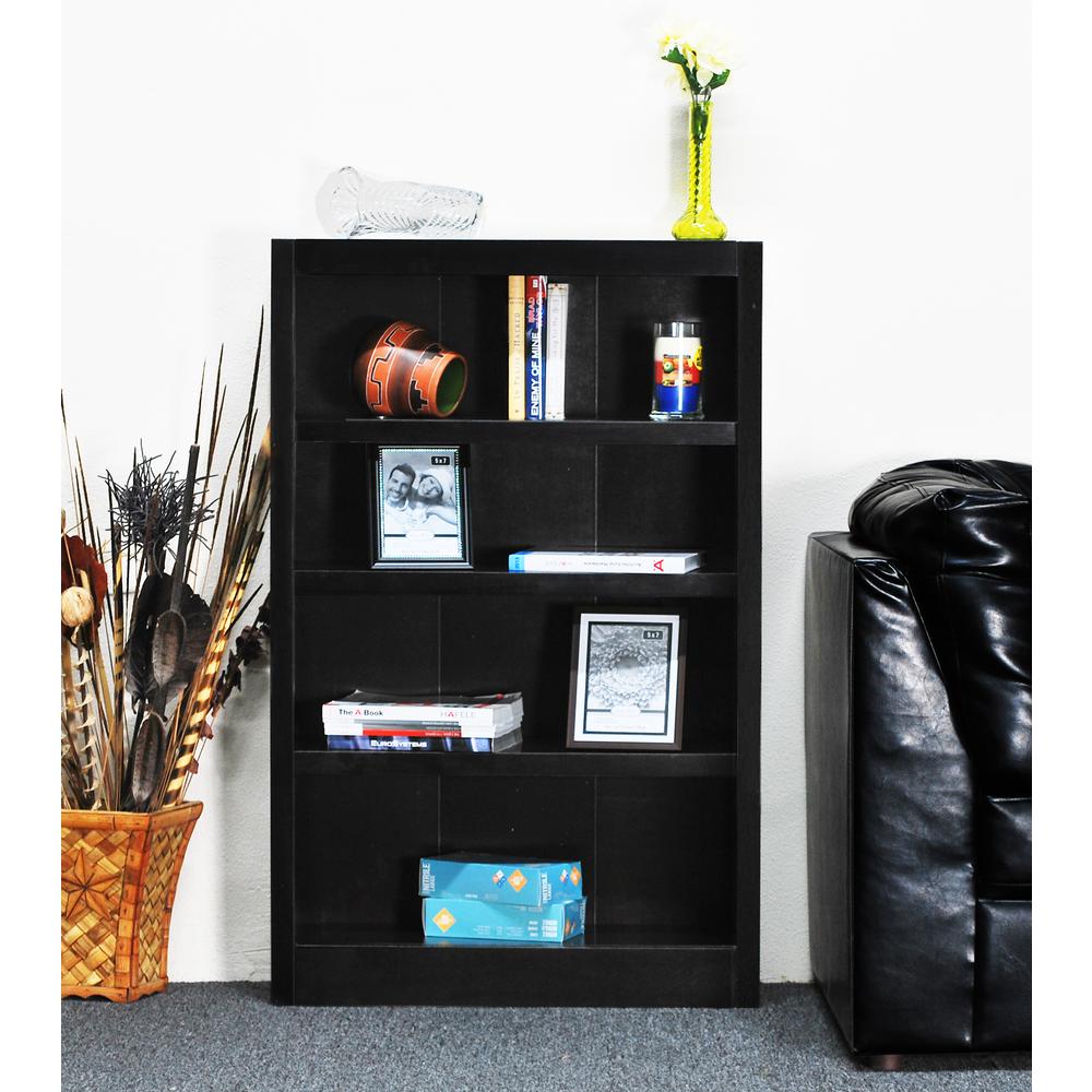 Concepts in Wood Single Wide Bookcase, 4 Shelves, Espresso Finish