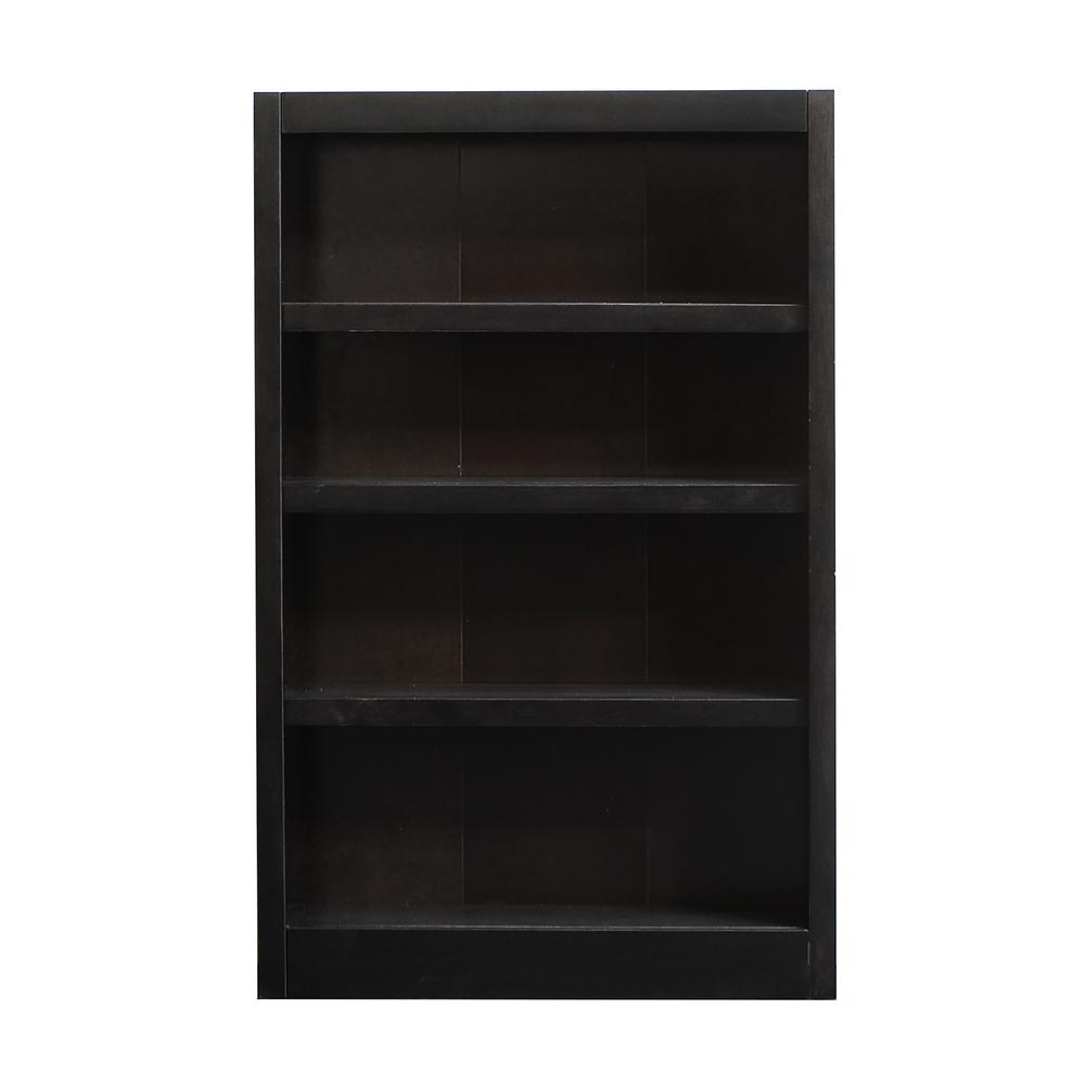 Concepts in Wood Single Wide Bookcase, 4 Shelves, Espresso Finish