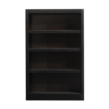Concepts in Wood Single Wide Bookcase, 4 Shelves, Espresso Finish