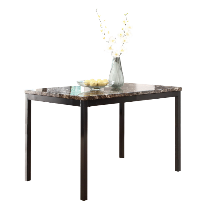 Furniture 5 Piece Metal Dinette Set with Faux Marble Top - Black,dinning set,table&4 chairs