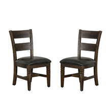 Dark Brown Ladderback Wood Dining Chairs Set of 2 with Transitional Style