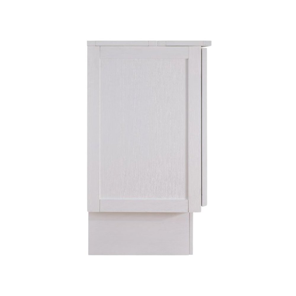White Queen Wood Cabinet Bed with Compact Design and Usable Top Surface