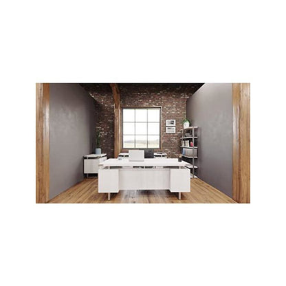 Mirella™ Free Standing Desk, BBB/BF White Ash