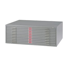 10-Drawer Steel Flat File for 30" x 42" Documents Gray