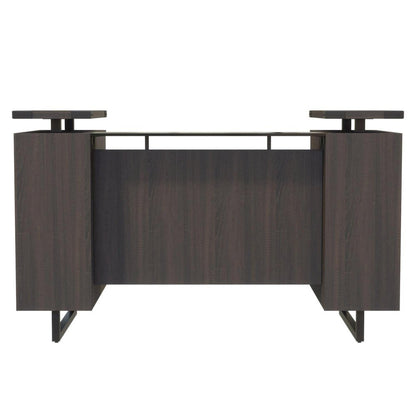 Mirella™ Reception Desk with Glass Countertop Southern Tobacco