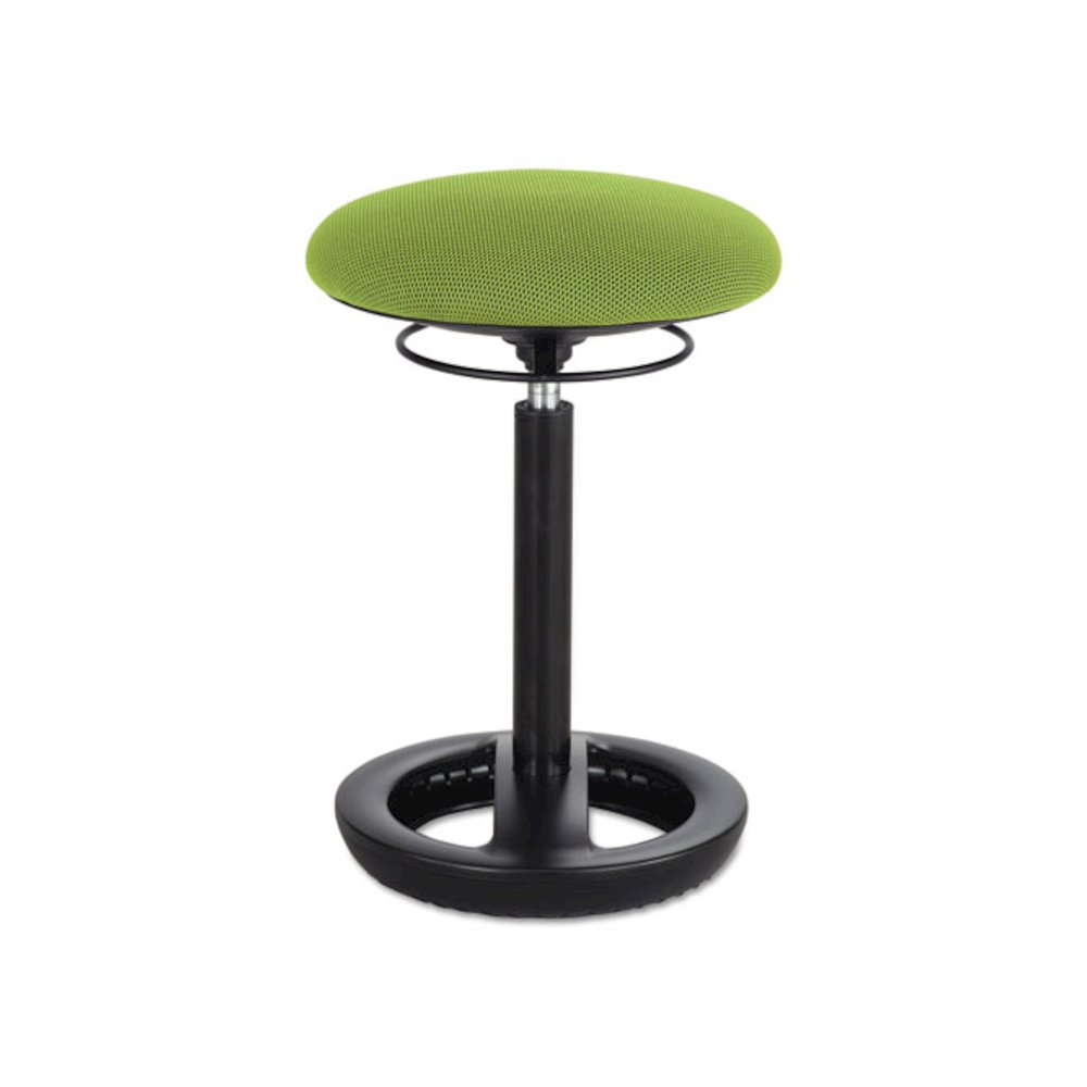 Twixt Desk Height Ergonomic Stool, 22.5" Seat Height, Supports up to 250 lbs., Green Seat/Green Back, Black Base