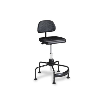 Safco TaskMaster Economy Industrial Chair - Black Polyurethane Seat - Black - 1 Each