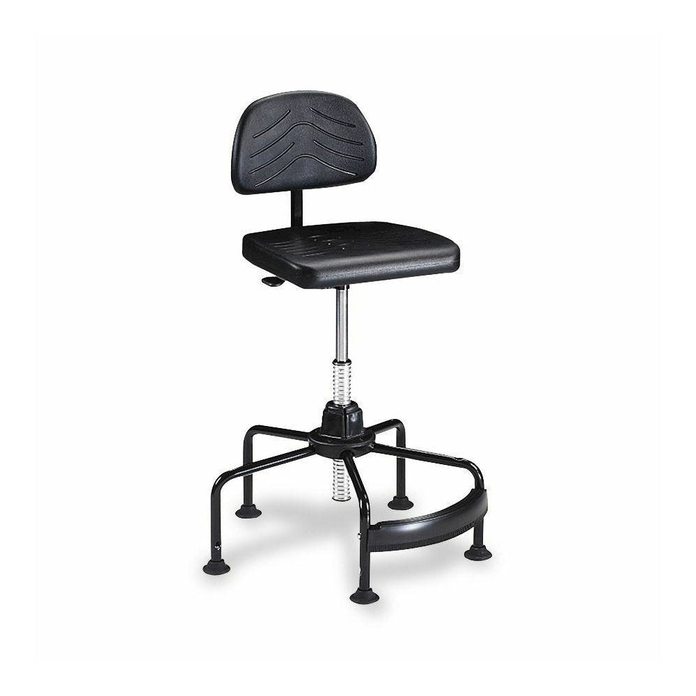 Safco TaskMaster Economy Industrial Chair - Black Polyurethane Seat - Black - 1 Each
