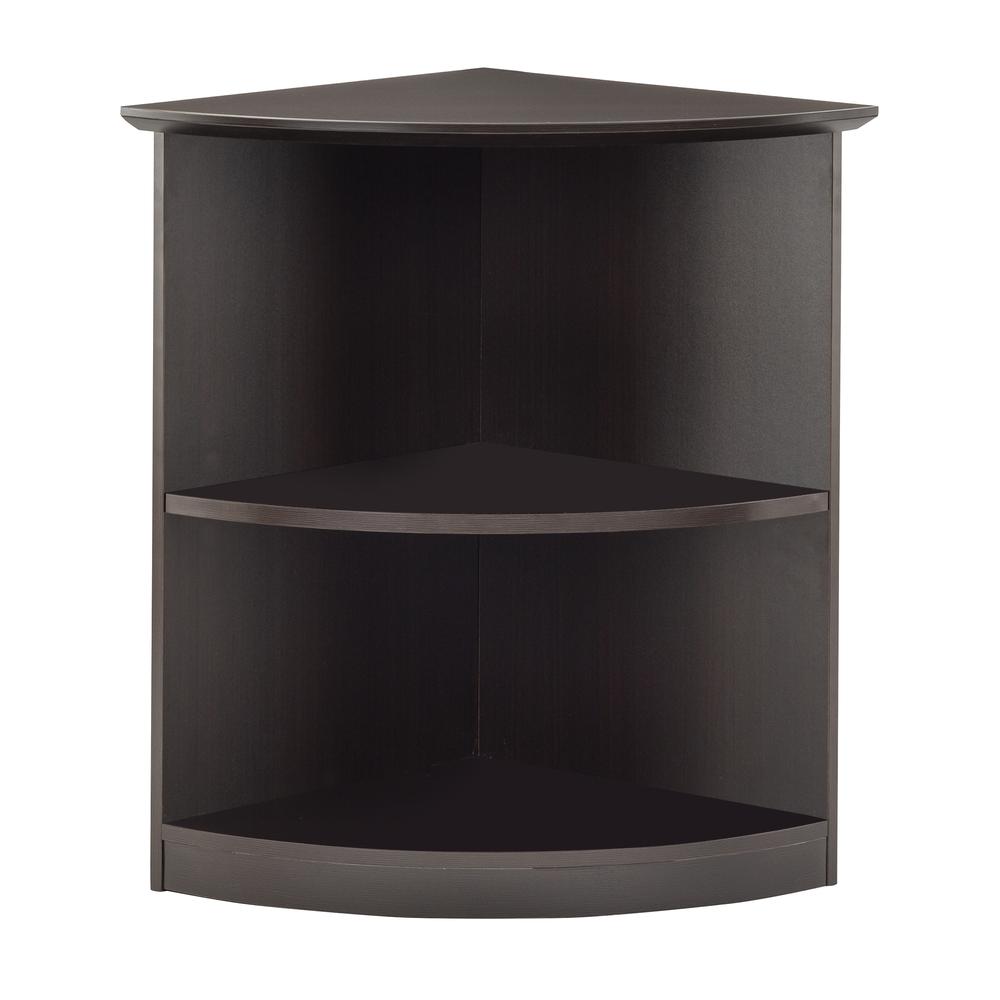 Bookcase (2 Shelf 1/4 - Round), Mocha