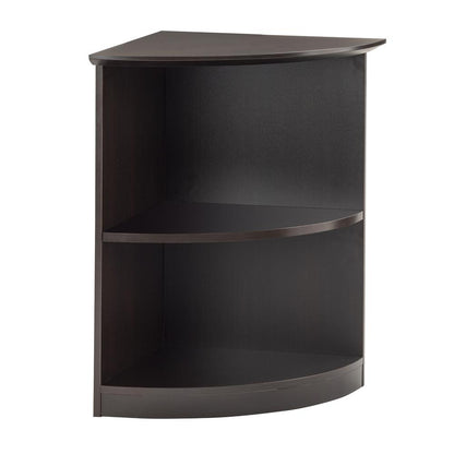 Bookcase (2 Shelf 1/4 - Round), Mocha