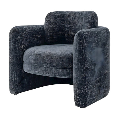 Chenille Upholstered Accent Armchair with Curved Frame, 300 lb Capacity