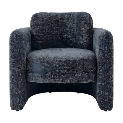 Chenille Upholstered Accent Armchair with Curved Frame, 300 lb Capacity