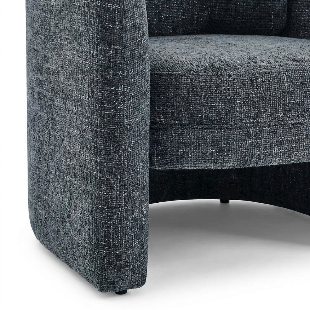 Chenille Upholstered Accent Armchair with Curved Frame, 300 lb Capacity