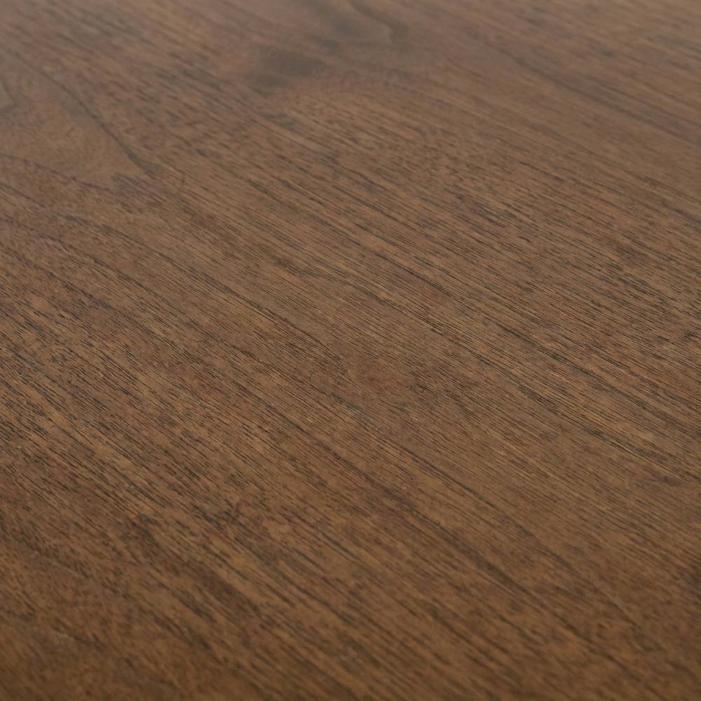 Wood Veneer Round Coffee Table with Panel-Style Legs, Living Room Accent