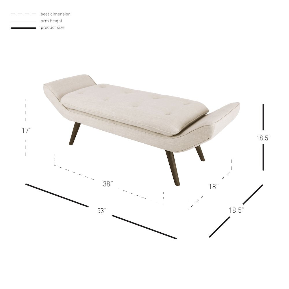 Newcastle Fabric Tufted Bench