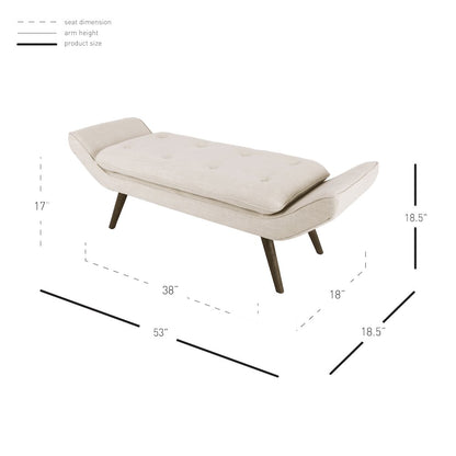 Newcastle Fabric Tufted Bench