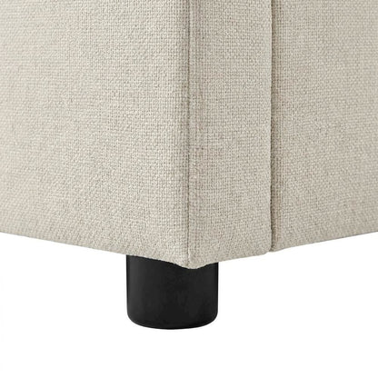 Fabric Upholstered Storage Bench with Lift-Top Seat and Black Legs
