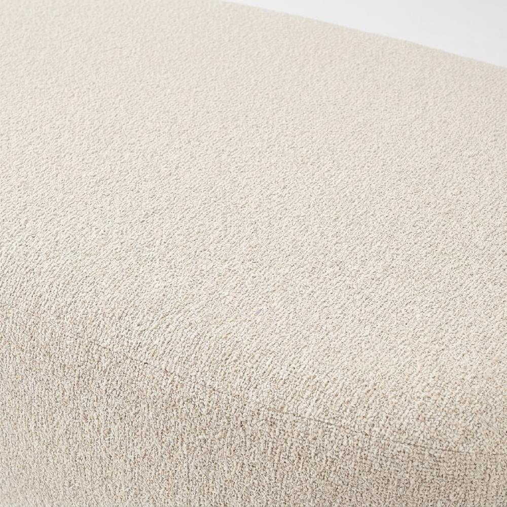 Boucle Upholstered Oversized Ottoman with Solid Larch Wood Frame