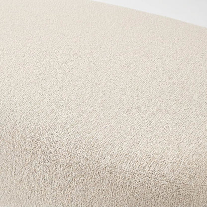Boucle Upholstered Oversized Ottoman with Solid Larch Wood Frame