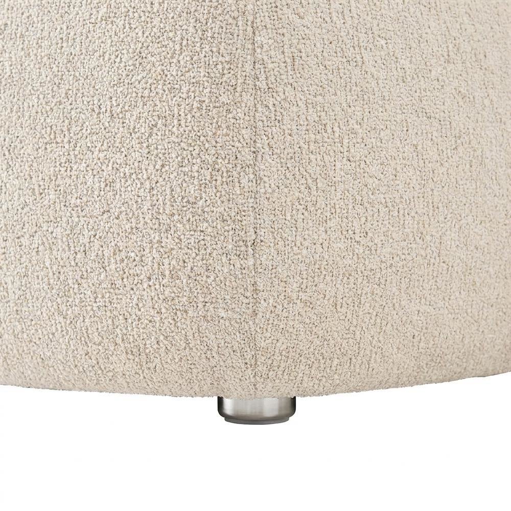 Boucle Upholstered Oversized Ottoman with Solid Larch Wood Frame