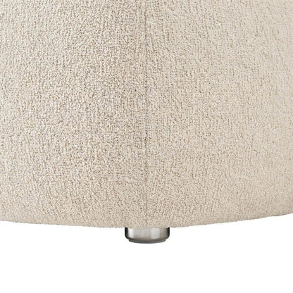 Boucle Upholstered Oversized Ottoman with Solid Larch Wood Frame