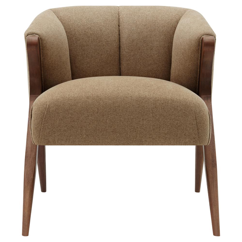 Fabric Accent Chair. Leg color: Brown.