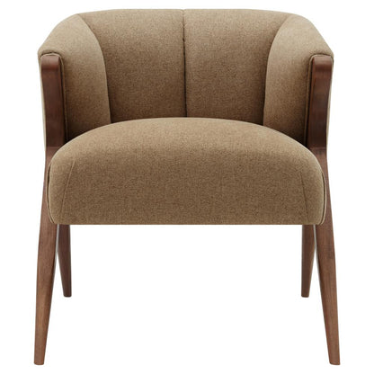 Fabric Accent Chair. Leg color: Brown.
