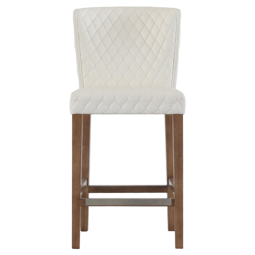 Stitching PU Leather Counter Stool.  Leg color: Mid Tone Brown.
