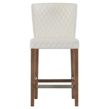 Stitching PU Leather Counter Stool.  Leg color: Mid Tone Brown.