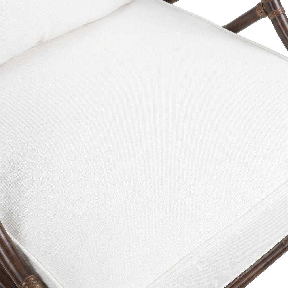 Rattan Armchair with Chinese Chippendale Shield Back, Removable Cushion