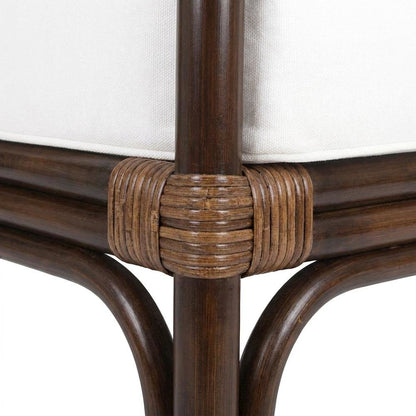 Rattan Armchair with Chinese Chippendale Shield Back, Removable Cushion
