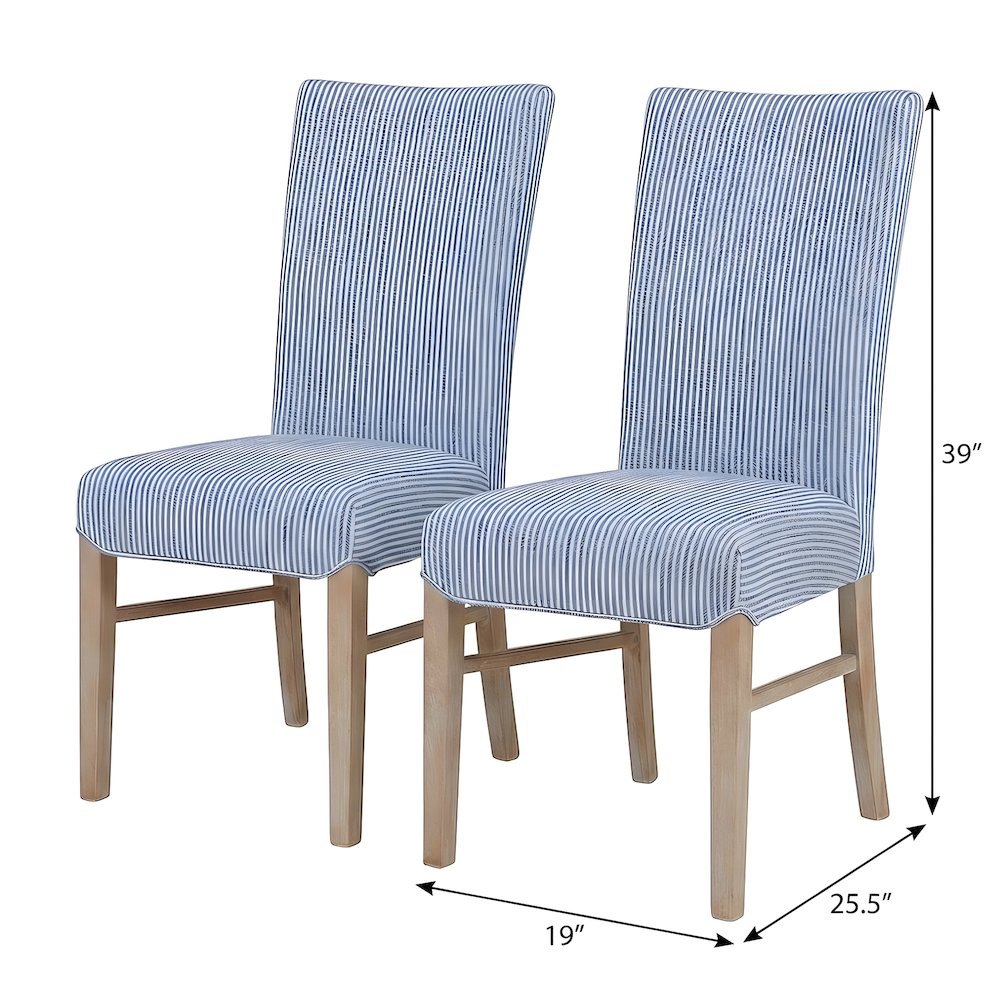 Viscose Linen Parsons Dining Side Chair with Solid Birch Legs, Set of 2