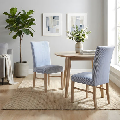 Viscose Linen Parsons Dining Side Chair with Solid Birch Legs, Set of 2
