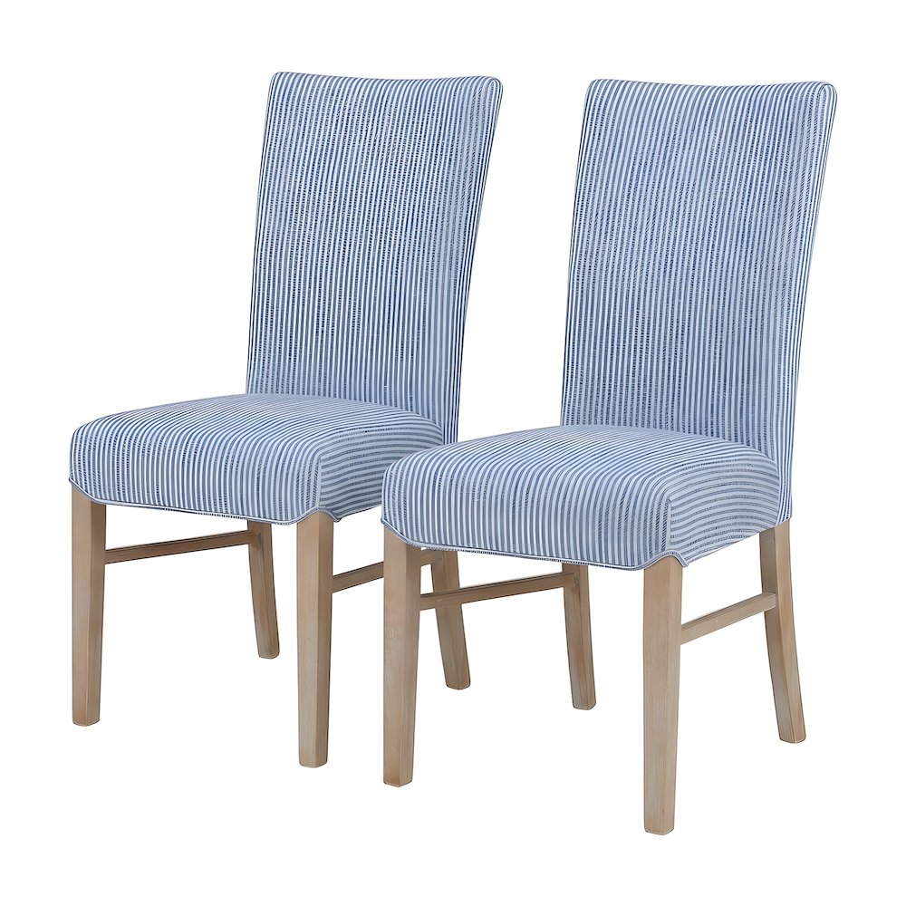 Viscose Linen Parsons Dining Side Chair with Solid Birch Legs, Set of 2