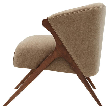 Fabric Accent Chair. Leg color: Brown.