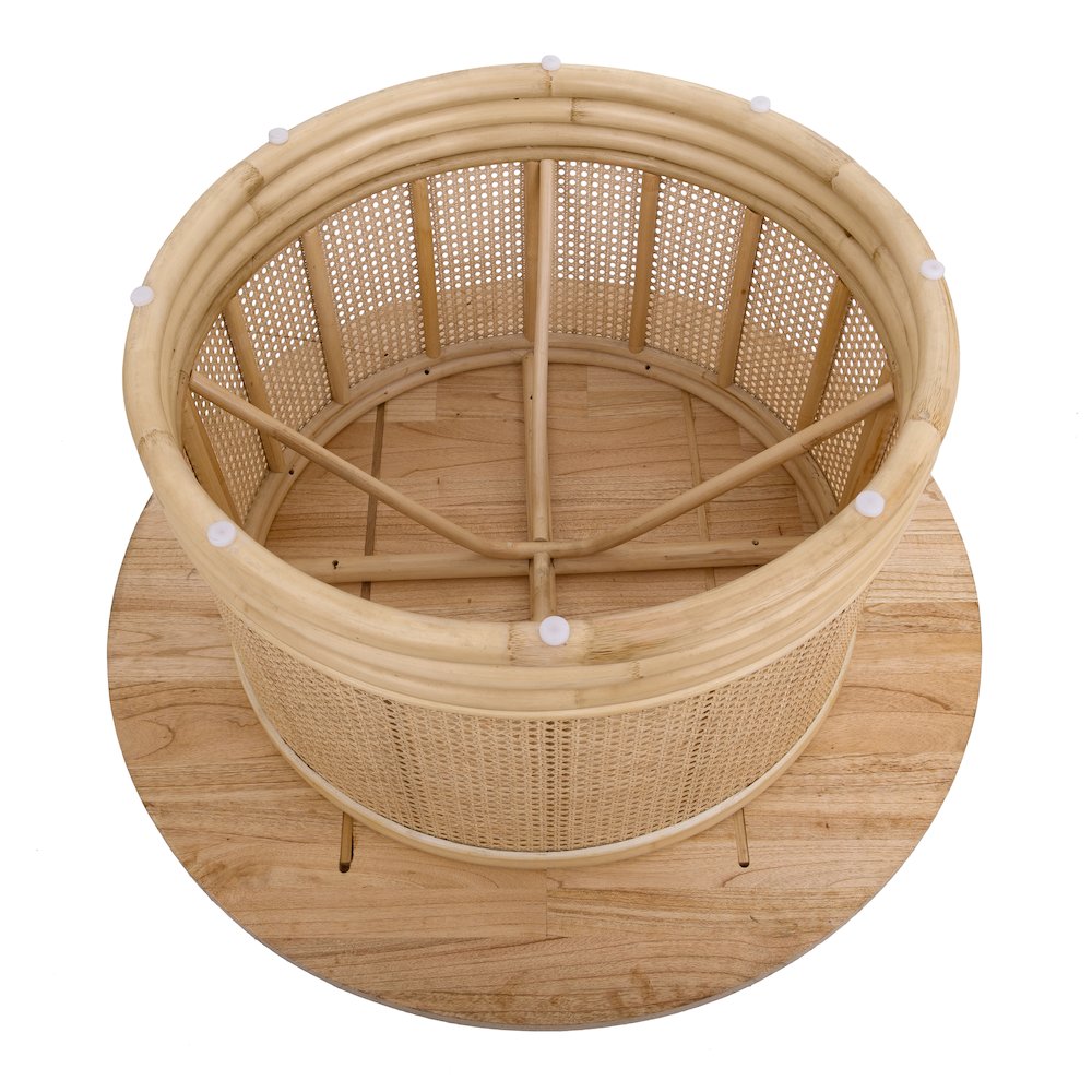 Brisa Rattan Coffee Table w/ Wood Top