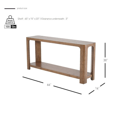 Trevin 66" Console Table with Shelf