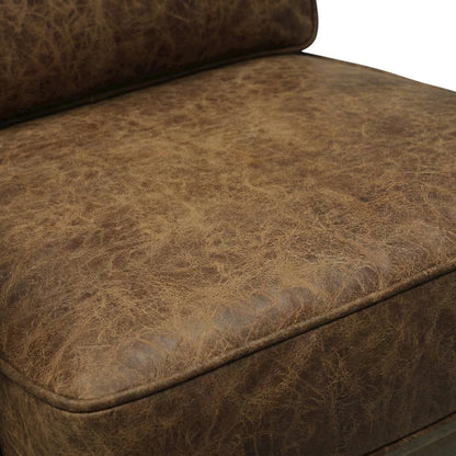 PU Upholstered Accent Arm Chair with Solid Beech Wood and Brushed Smoke Legs