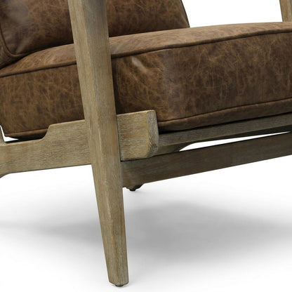 PU Upholstered Accent Arm Chair with Solid Beech Wood and Brushed Smoke Legs