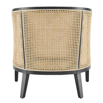 Tillman Linen Accent Arm Chair w/ Rattan