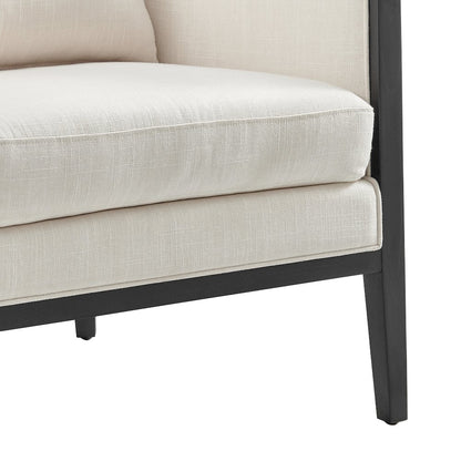 Tillman Linen Accent Arm Chair w/ Rattan
