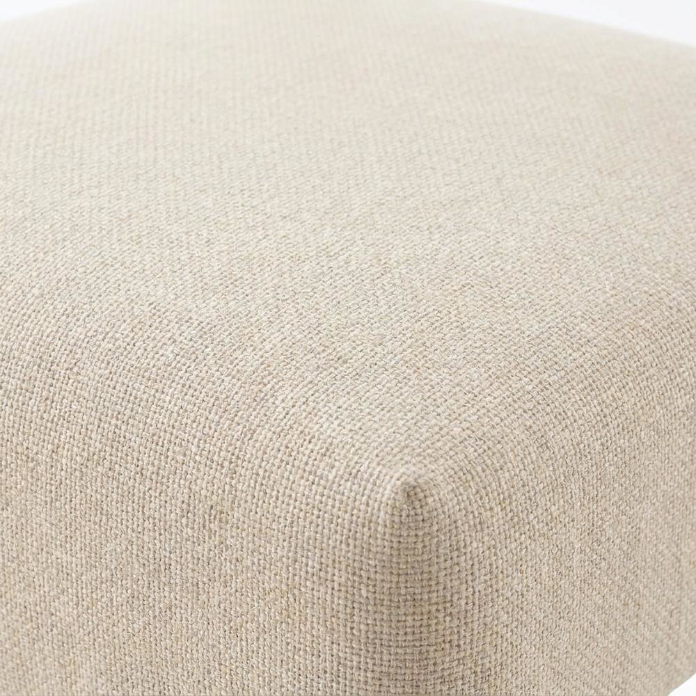 Faux Leather and Linen Dining Side Chair with Nettlewood Legs, Set of 2