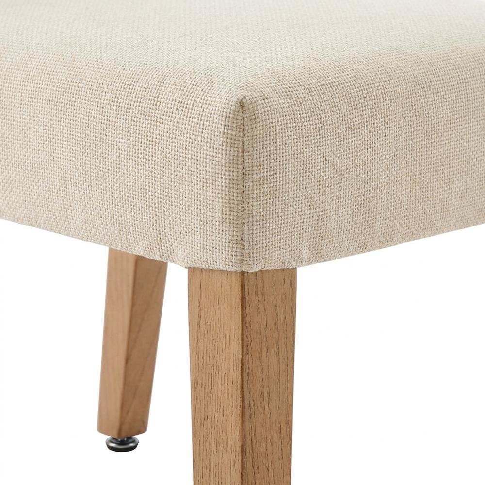Faux Leather and Linen Dining Side Chair with Nettlewood Legs, Set of 2