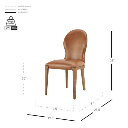 Eldoris Faux Leather Dining Side Chair, (Set of 2)