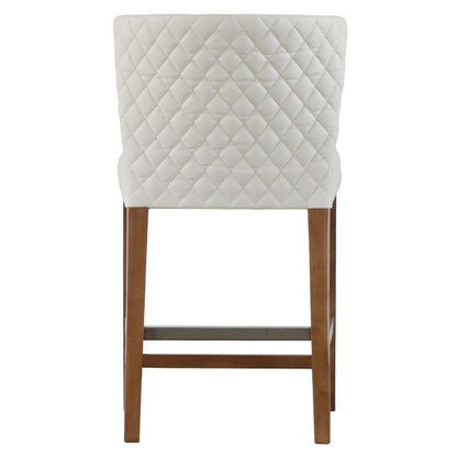 Stitching PU Leather Counter Stool.  Leg color: Mid Tone Brown.