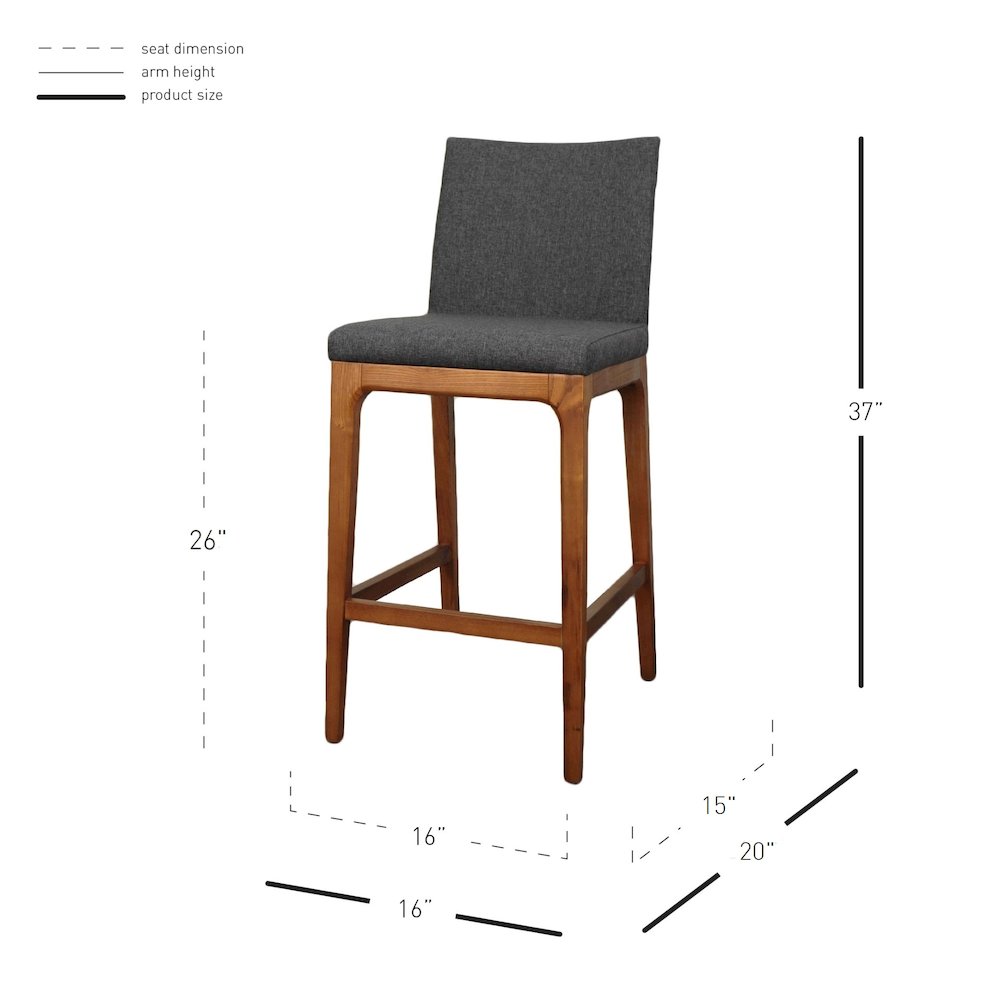 Devon Fabric Counter Stool, (Set of 2)