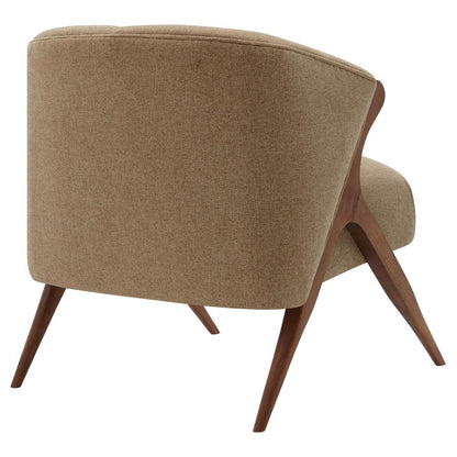 Fabric Accent Chair. Leg color: Brown.